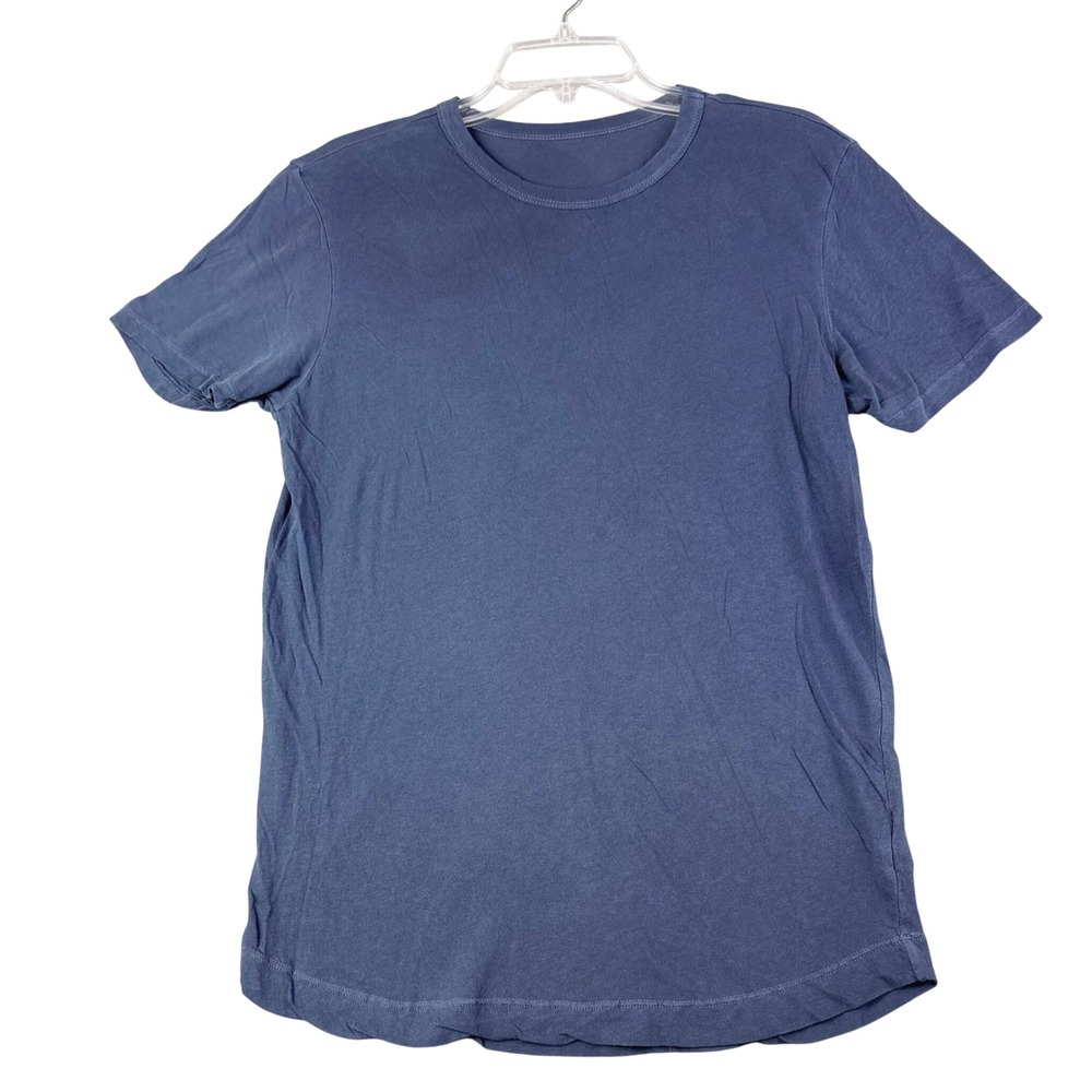 Buck Mason S Blue Cotton Short Sleeve Crew Neck Curved Hem Tee BM11001 Casual